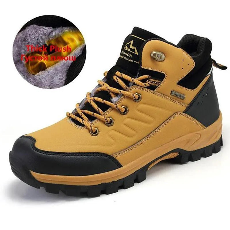 New Winter Men Boots Fur Warm Snow Boots Men Winter Boots Work Shoes Men waterproof Ankle Boots Outdoor Men's Sneakers Footwear
