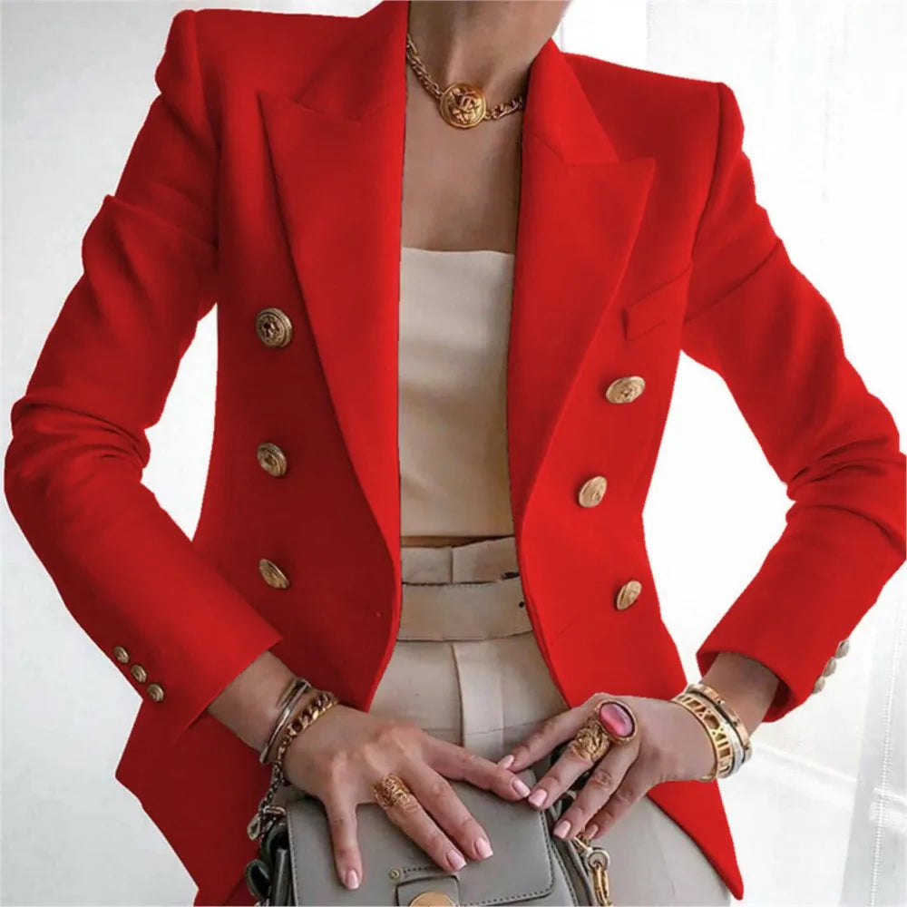 Casual Long Sleeve Blazers Femme Women Coat 2025 Fashion Jacket Outerwears Office Blazer Woman Clothes Spring Autumn