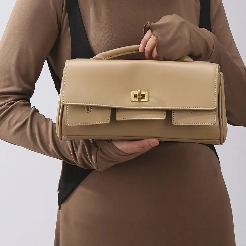 2025 New Luxury Design Top-Handle Bag For Women Evening Handbag Long Purse Solid Color Pu Shoulder Bags Fashionable Outfits