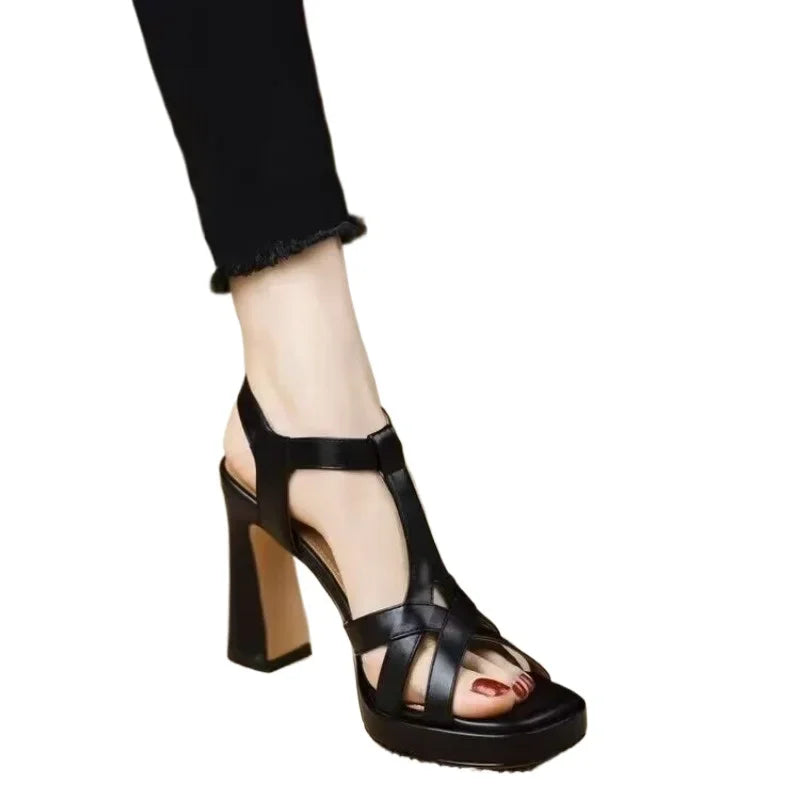 2025 New Women Shoes Summer Modern Women's Sandals Fashion Ankle Buckle Super High Heel Sandals Casual Solid Party Dress Shoes