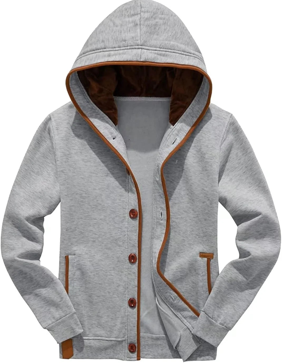 Men's Winter Soft Jackets Windbreak Coats Hooded Single Breasted Button Thick Casual Streetwear Fashion New Male Winter Clothing