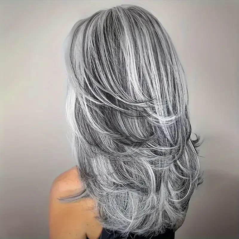 Long Layered Wigs for Women Highlight Wigs for White Women Wavy Wig Natural Looking Synthetic Heat Resistant Wig for Daily Use