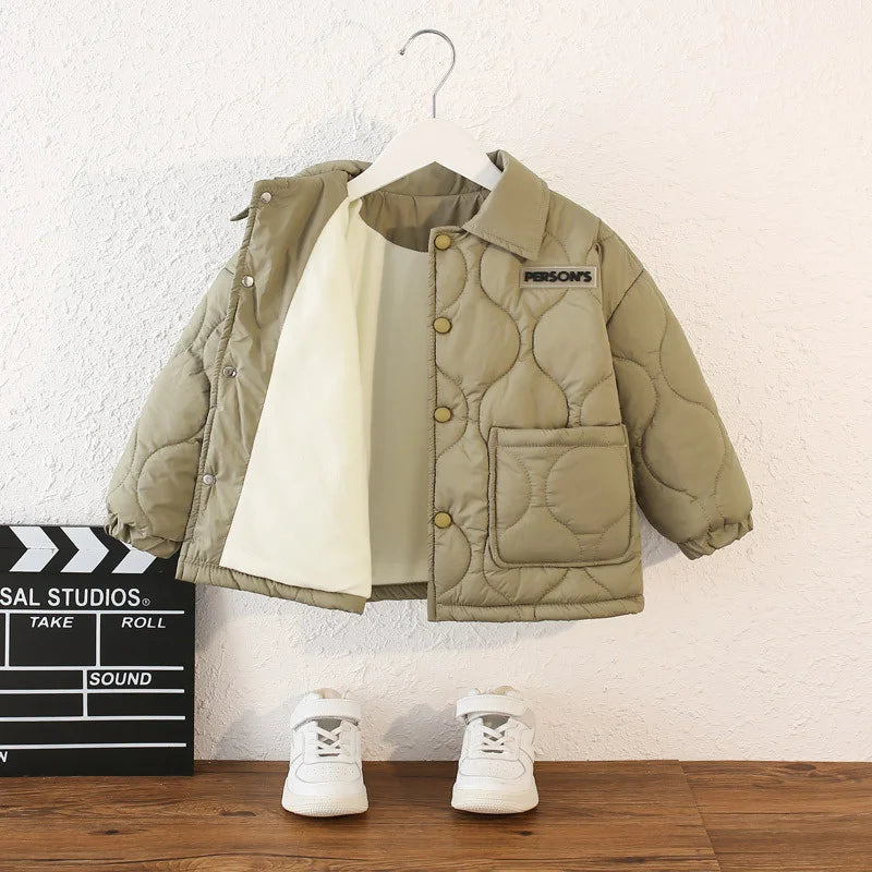 Boys Fleece Jackets Children Girls Winter Down Coat Toddler Padded Warm Windproof Outwaer Kids Autumn Plus Velvet Clothes 3-10Y
