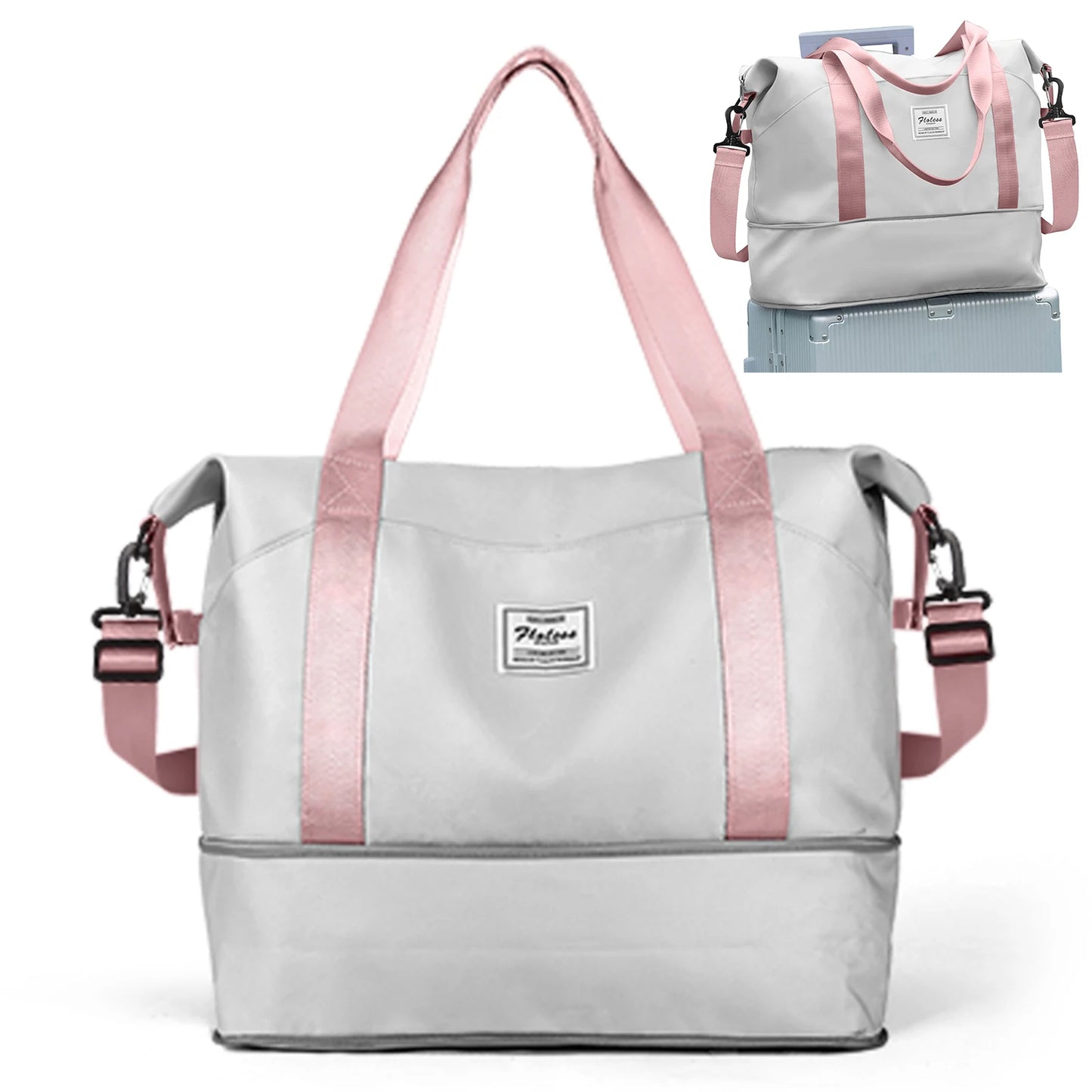 Expandable Travel Duffle Bag for Women Carry On, Weekender Overnight Shoulder Bag,Gym Tote Bag Wet Pocket Delivery Hospital Bag