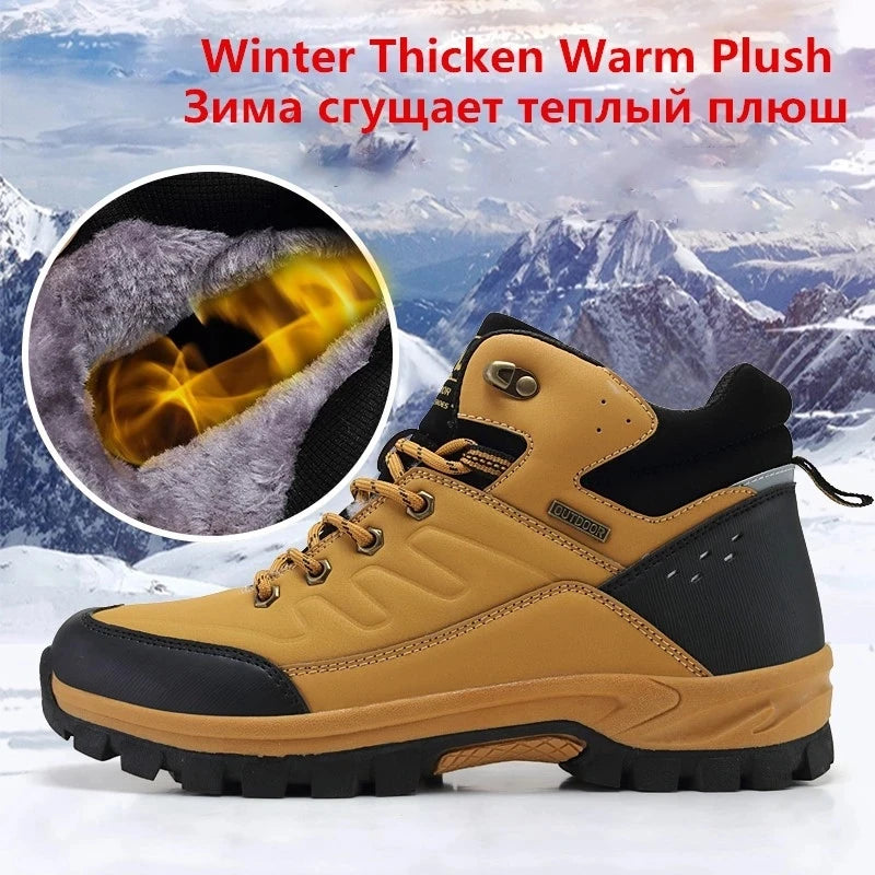 New Winter Men Boots Fur Warm Snow Boots Men Winter Boots Work Shoes Men waterproof Ankle Boots Outdoor Men's Sneakers Footwear