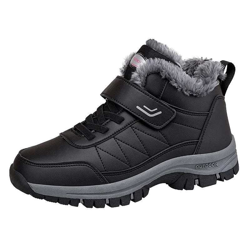 Winter Boots for Men New Waterproof PU Leather Warm Snow Ankle Boots Outdoor Warm plush Non-slip Work High-top Casual Shoes