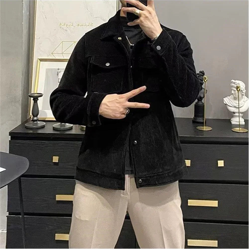 Winter Fashion coat Men's Lapel Autumn Winter New Corduroy Jacket men clothing men jacket men clothing y2k tops Jacket Men's