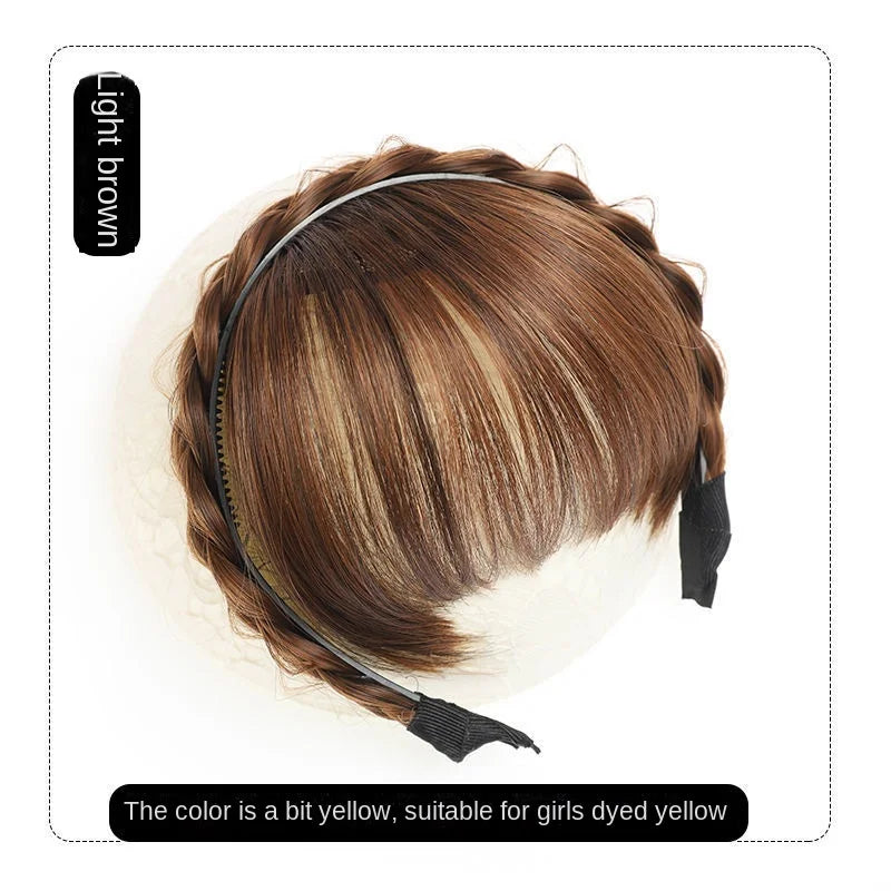 Wig Bangs Headband Synthetic Bangs Hair Extension Fake Fringe Natural Hair Clip on Hairpieces for Women Invisible Natural Clip