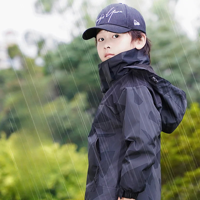 Children Thicken Detachable Liner Winter Warm Fleece Outdoor Windproof Waterproof Rain Coat Lightweight Men Women 3-in-1 Jacket