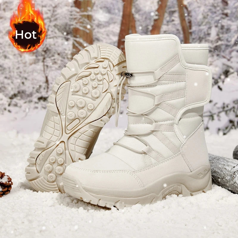 2025 Women Winter Snow Boots Warm Boots Lengthening With Wide Toe and Adding Velvet Inside Keep Warm Soft Soled Shoes Non-slip