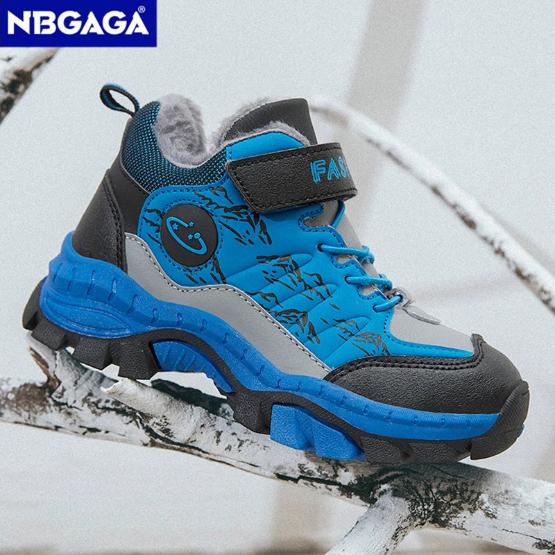 Winter Children's Casual Snow Ankle Boots Non-slip Outdoor Mountain Climbing Shoes Fashion Kids Waterproof Warm Sneakers