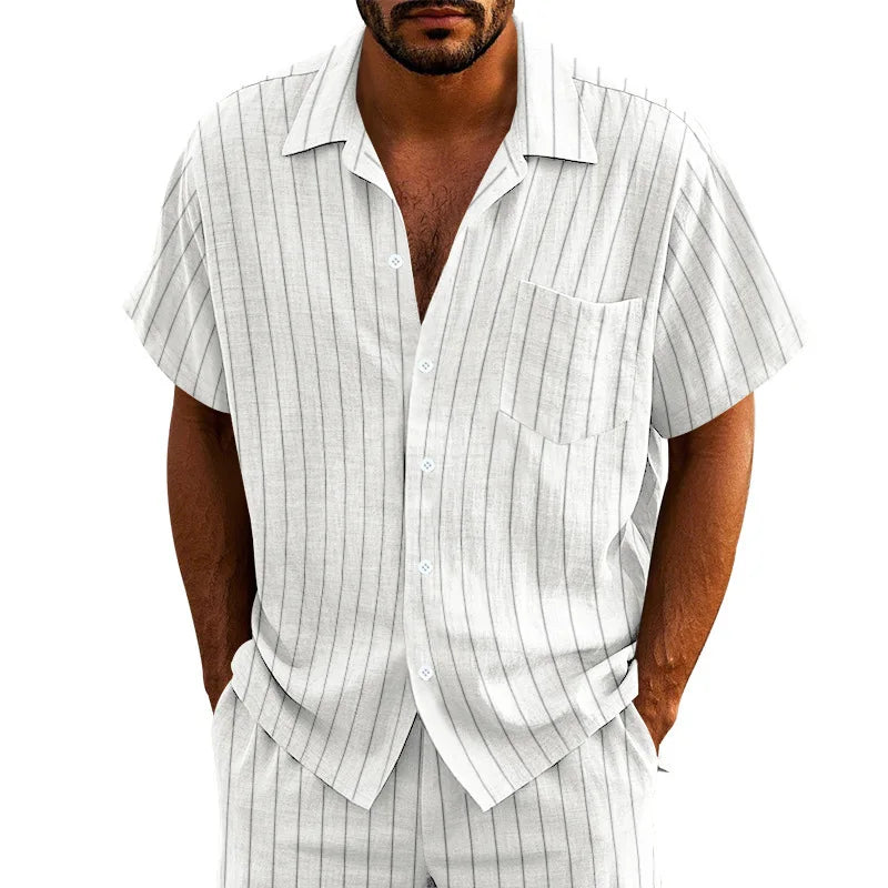 Shirt, men's short-sleeved inner with non-ironing loose casual jacket, ruffian handsome white boys shirt