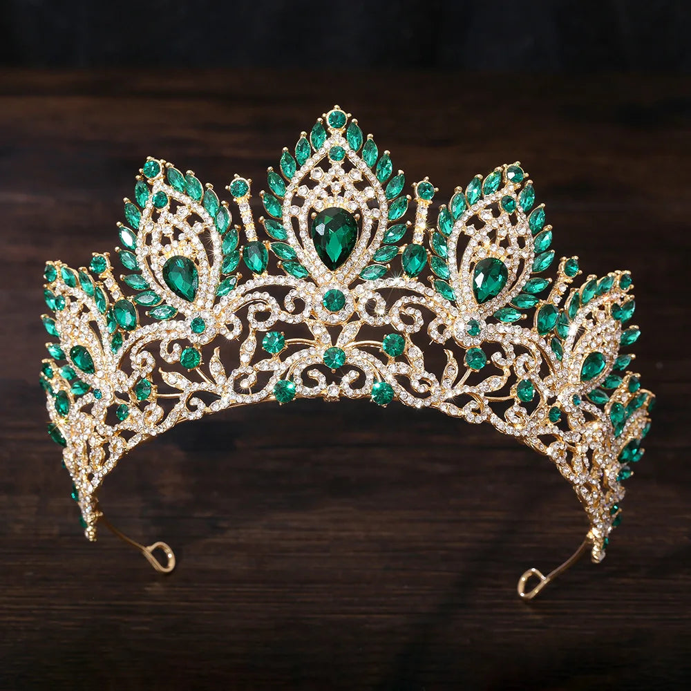 KMVEXO Baroque Queen Large Crystal Rhinestone AB Tiaras Crown Bridal Women Girl Wedding Diadem Princess Party Hair Dress Jewelry