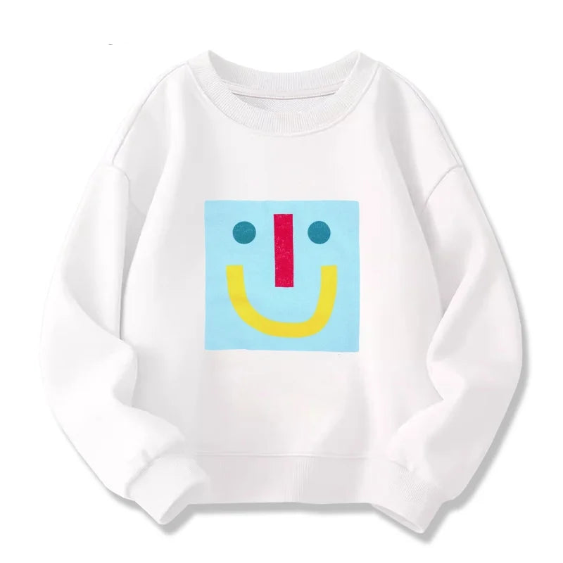 Boys Graphic Sweatshrits 2025 Spring Cotton Tops for Girls Long Sleeve Children Pullovers Cartoon Toddler Outerwear Kids Hoodies