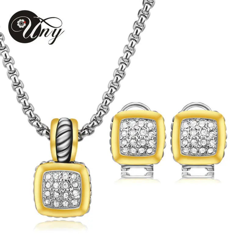 UNY fashion Delicate tone plated Jewelries Sets high quality Jewelry Set Antique Vintage Jewelries Sets Charms Jewelry Set