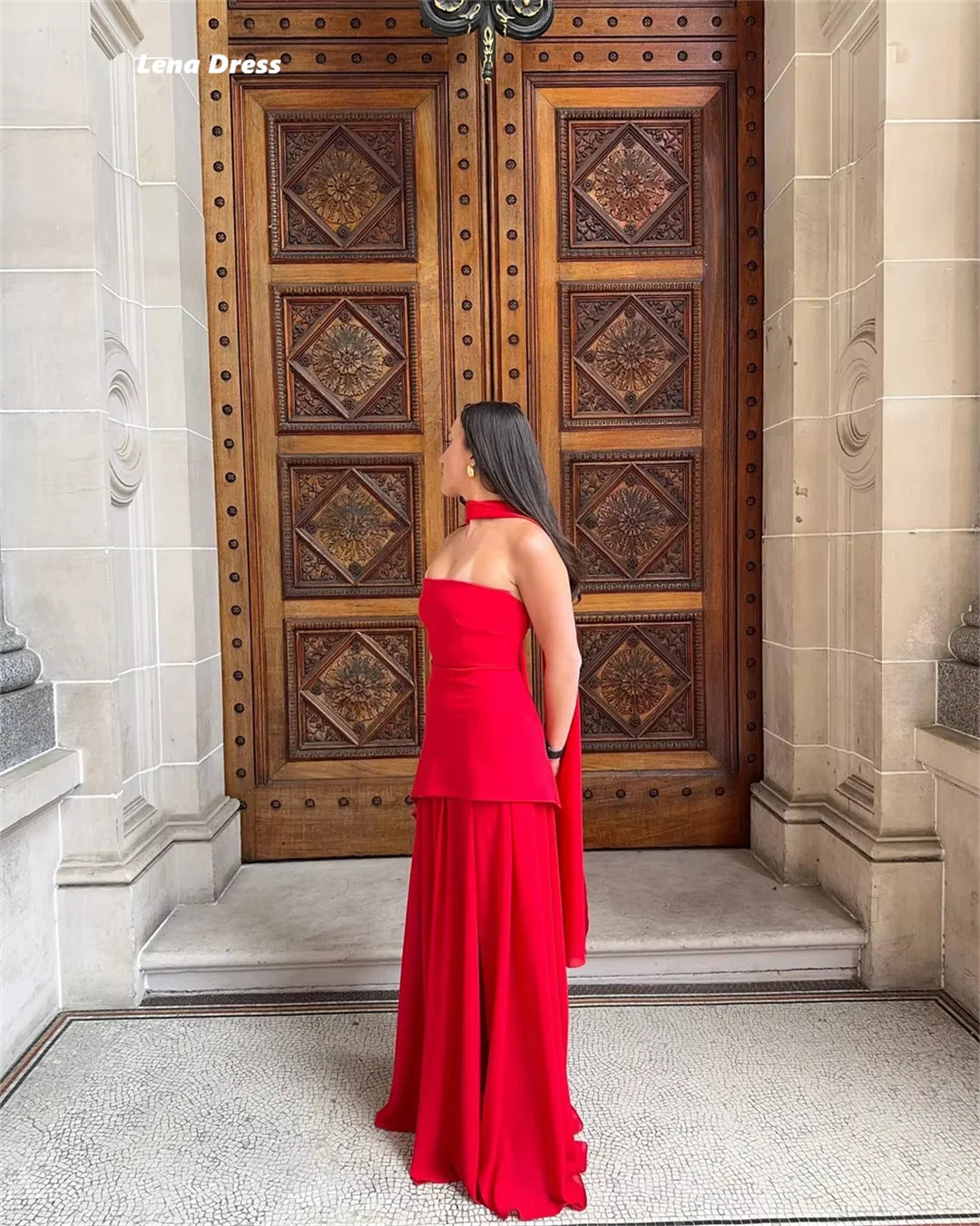 Lena Dresses for Special Events Red Elegant Prom Dresses Luxury Women Evening Dress Custom Made Off-shoulder Robes De Cocktail