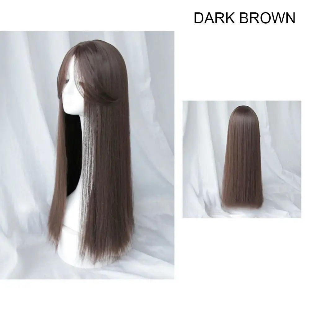 Wig Female Black Eight-letter Liu Haichang Straight Hair Wig Band With Middle Point For Daily Wear Of Full-length Wig