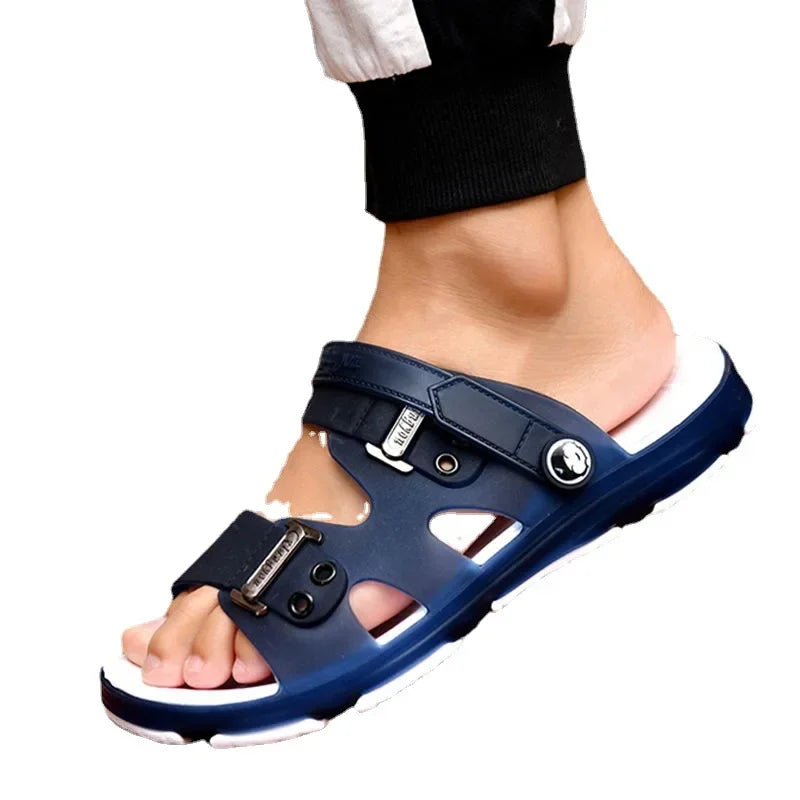 2025 Summer Sandals Men Slippers Outdoor Beach Casual Shoes Zapatos De Hombre Indoor Durable Anti Slip Peep Toe New