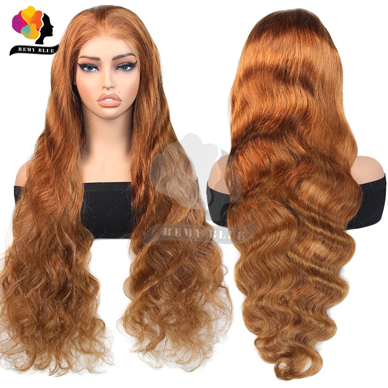 9x6 Wear and Go Wigs Human Hair Pre Plucked Pre Cut Burgundy/Ginger Blonde Wigs Body Wave Human Hair Wigs