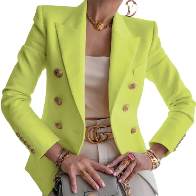 Black Blazers Women 2025 Single-button Outwear All-match Long Sleeve Coat Female Slim Solid Jacket Lady Office Work Suit Vestido