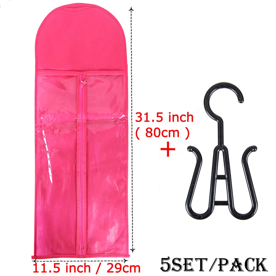 Wig Storage Bag Extra Long Hair Extension Storage Bag With Hanger For Wigs Hair Extensions Hairpiece Wig Bag With Wig Hanger
