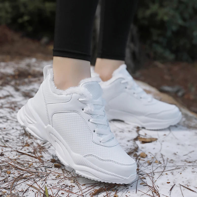Women Snow Boots Comfortable Leather Boots For Winter 2024 Platform Ankle Boots Keep Warm Plush Winter Shoes Outdoor Short Boots