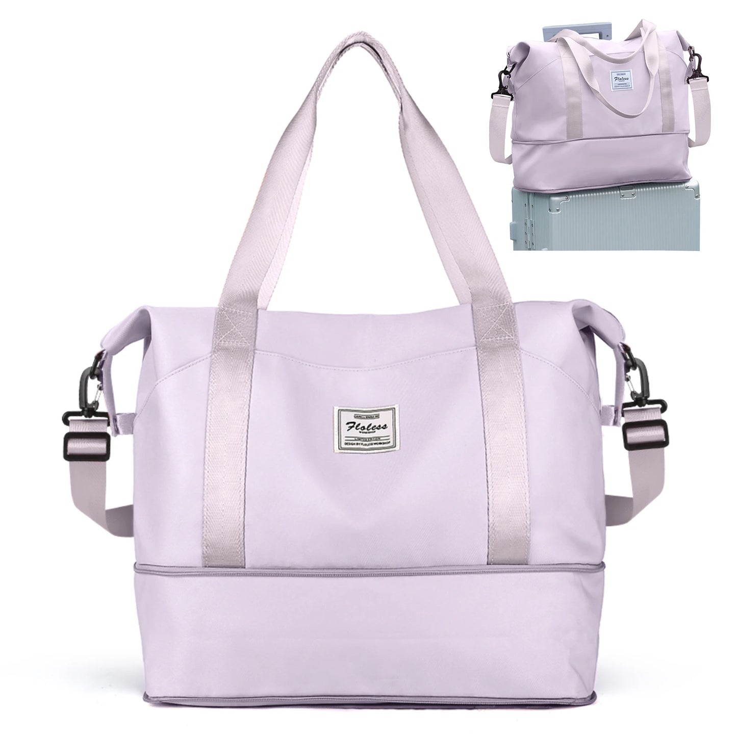 Expandable Travel Duffle Bag for Women Carry On, Weekender Overnight Shoulder Bag,Gym Tote Bag Wet Pocket Delivery Hospital Bag