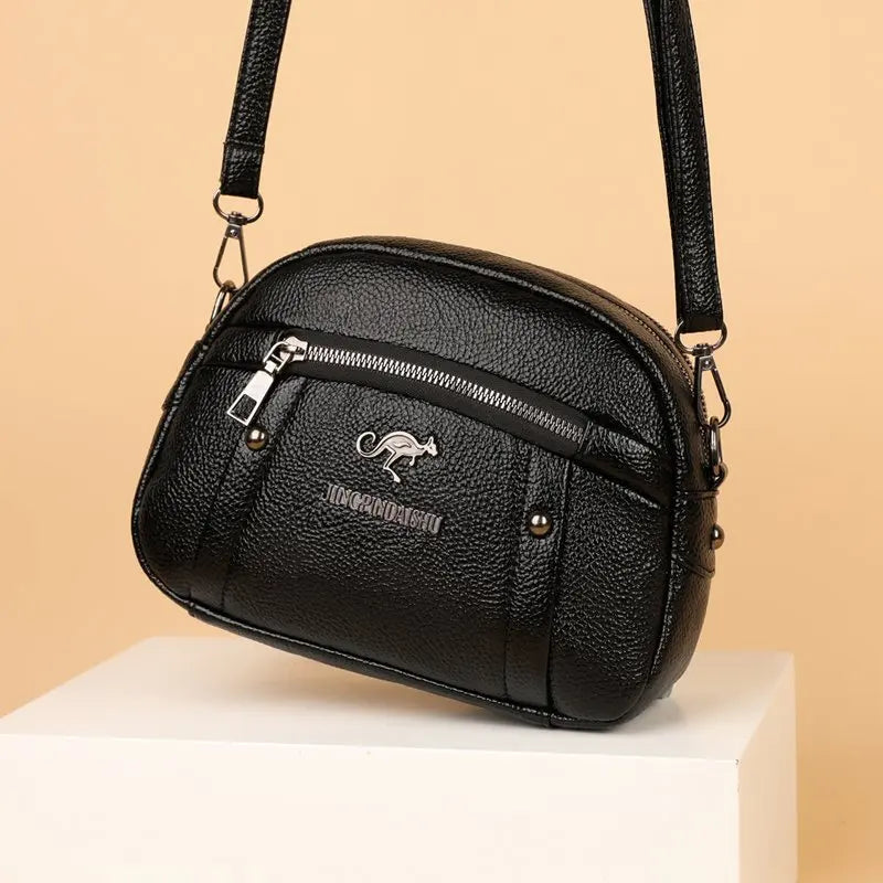 2025 Mom's Handbag Change Mobile Bag European and American Style Soft PU Leather Handbag New Small Diagonal Straddle Bag