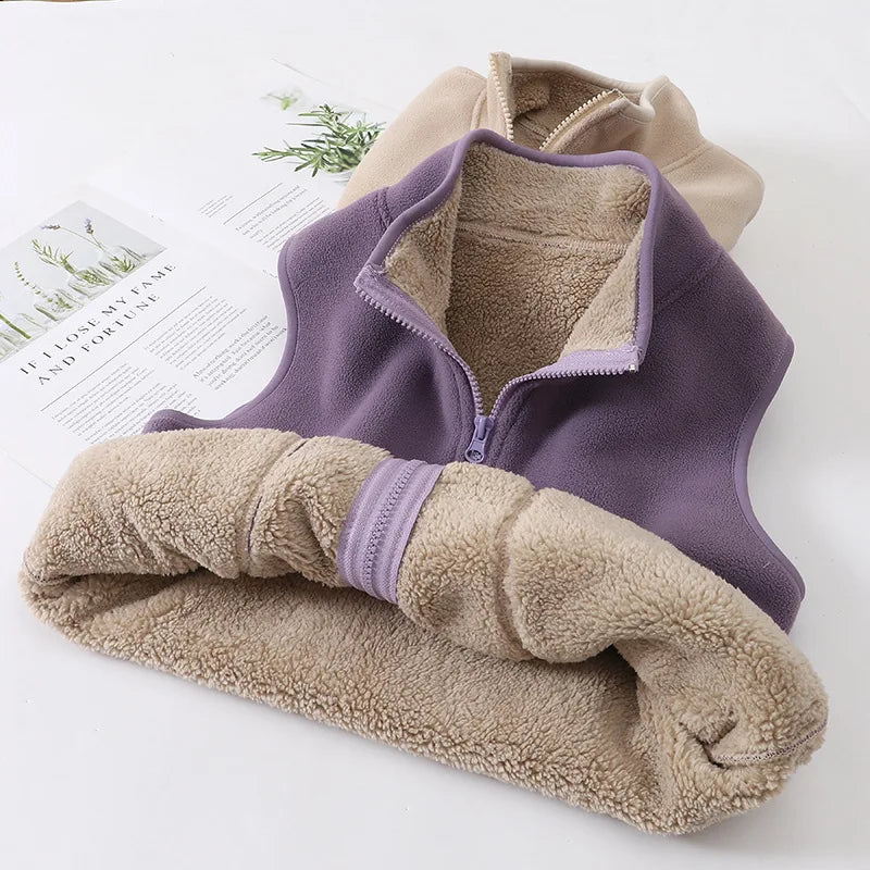 School Children's Winter Jacket Fleece Thick Warm Teenage Boys Girls Outerwear Windproof Casual Cozy Coats 18 19 20 Years Tops