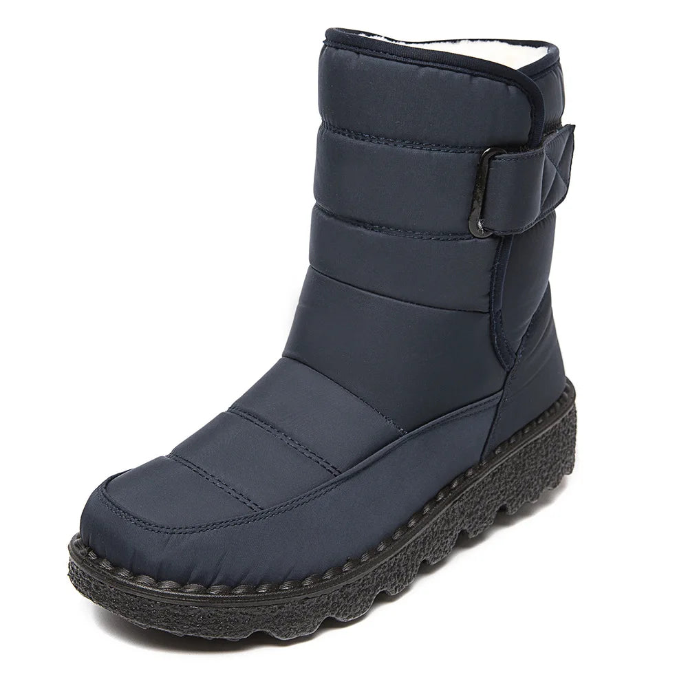 2025 Women's Snow Boots Women Winter Shoes Keep Warm Plush Fashion Ladies Outdoor Non-slip Waterproof Mid Calf Boots Femme