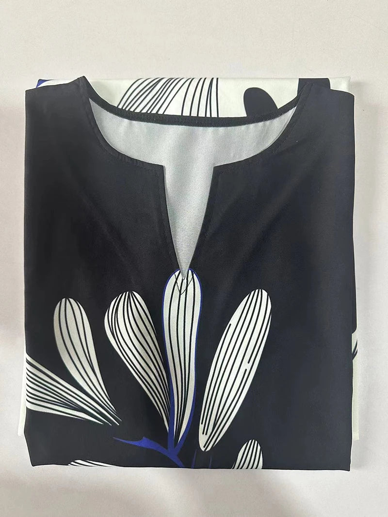 2024 European and American Cross Border Women's New Dress V-neck Sleeveless Sexy Printed Large Hem Foreign Trade Dress