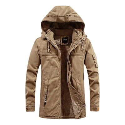 2023 Winter Men Jackets Fleece Warm Winbreaker Cotton padded Jackets Male Thicken Military Thermal Hooded jackets Clothing