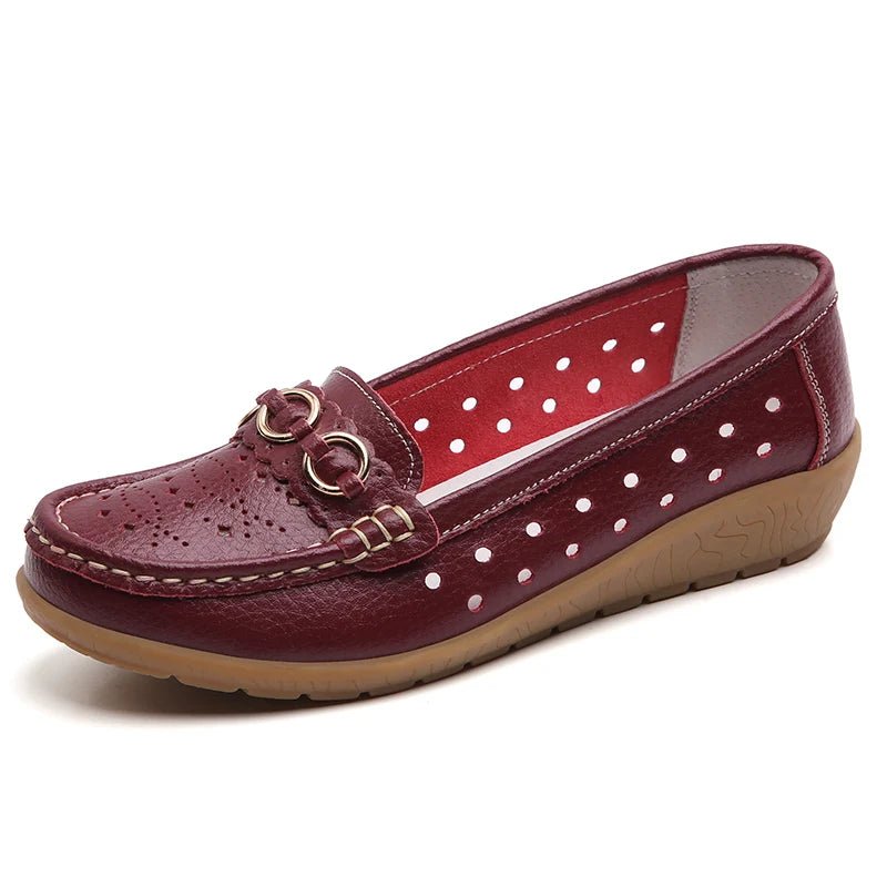 Woman Shoes Breathable Leather Shoes For Women Low Heels Casual Zapatos Mujer Elegant Heel Women's Shoes Flats Female Footwear