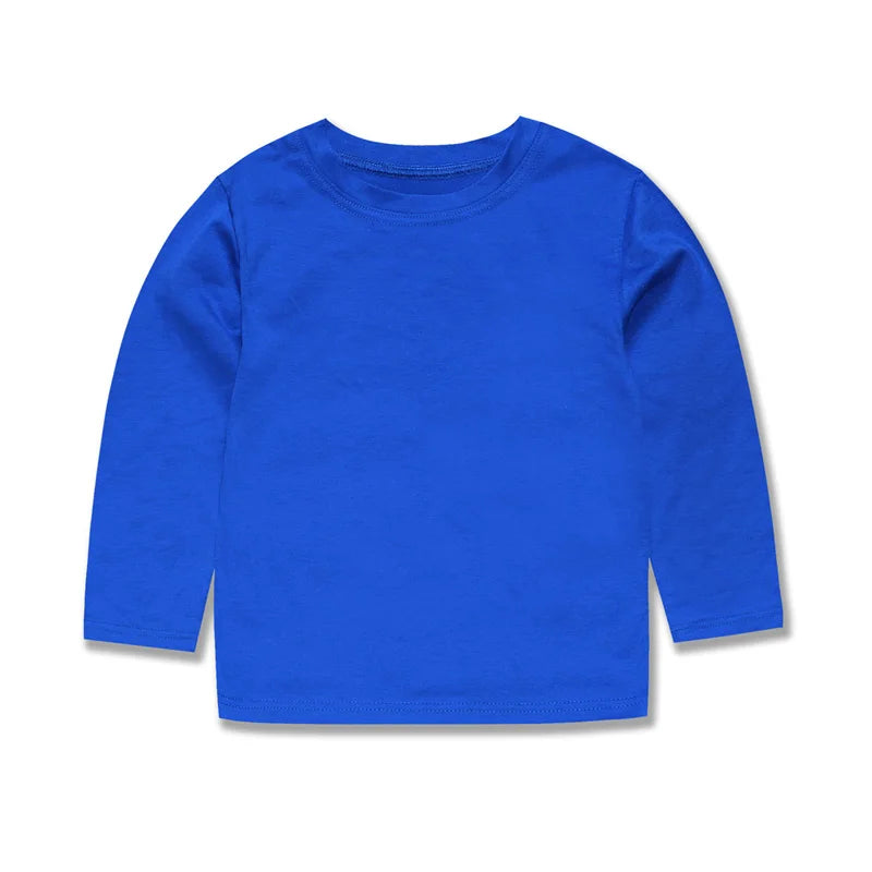 Boys T Shirts for Kids 2 to 3 4 5 6 7 8 9 10 11 12 13 14 Years 100% Cotton Spring Clothes Teenage Girls Tshirt Long Sleeve Tees