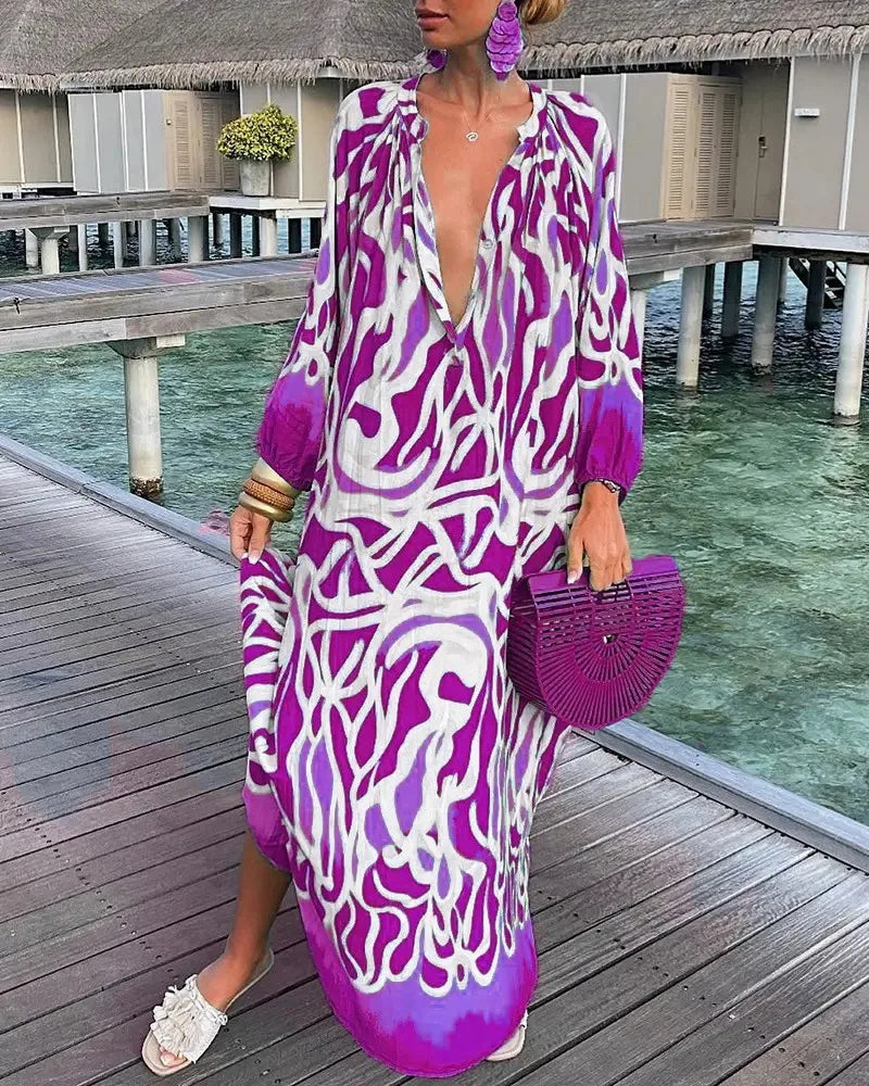 Summer Long Elegant Robe Dress 2023 Fashion Party Long Sleeve Dresses Women's Casual Sundress Vintage Dresses For Women Clothing