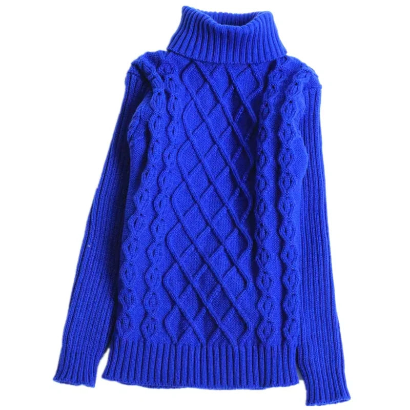 Autumn Winter Boys Clothing Teen Girls Sweater Kids Fashion Turtleneck Sweater Family Matching Pullovers Outwear Knit Clothing