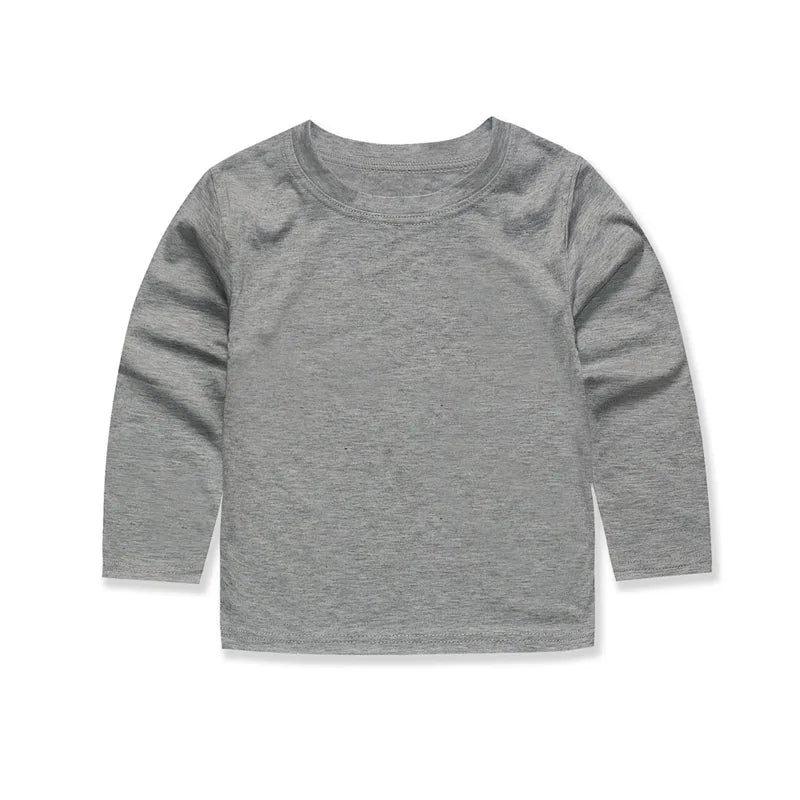 Boys T Shirts for Kids 2 to 3 4 5 6 7 8 9 10 11 12 13 14 Years 100% Cotton Spring Clothes Teenage Girls Tshirt Long Sleeve Tees