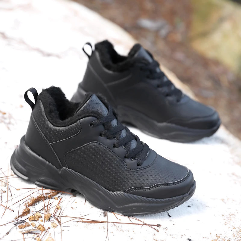 Women Snow Boots Comfortable Leather Boots For Winter 2024 Platform Ankle Boots Keep Warm Plush Winter Shoes Outdoor Short Boots