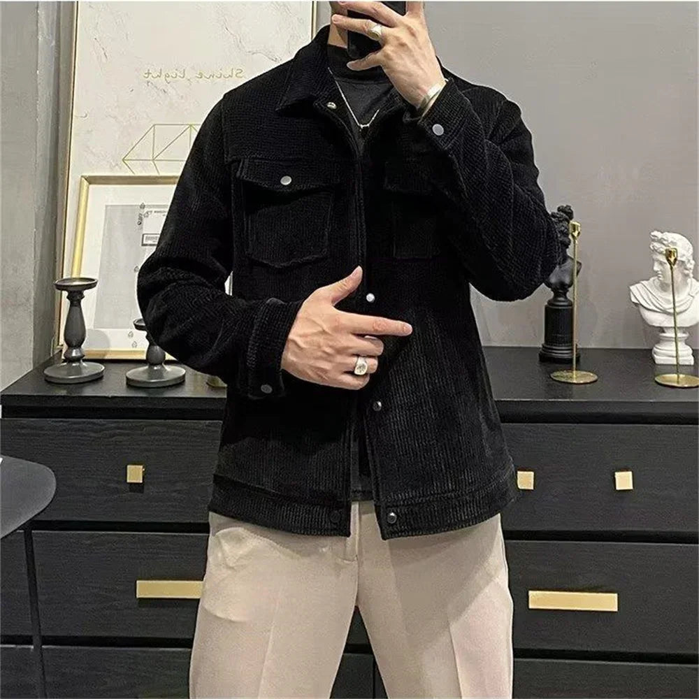 Winter Fashion coat Men's Lapel Autumn Winter New Corduroy Jacket men clothing men jacket men clothing y2k tops Jacket Men's