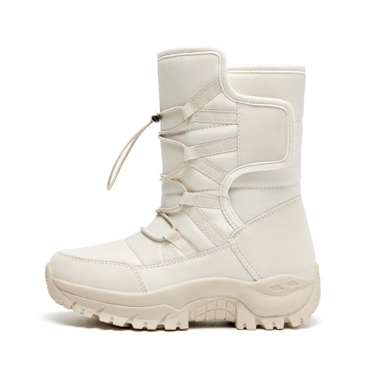 2025 Women Winter Snow Boots Warm Boots Lengthening With Wide Toe and Adding Velvet Inside Keep Warm Soft Soled Shoes Non-slip