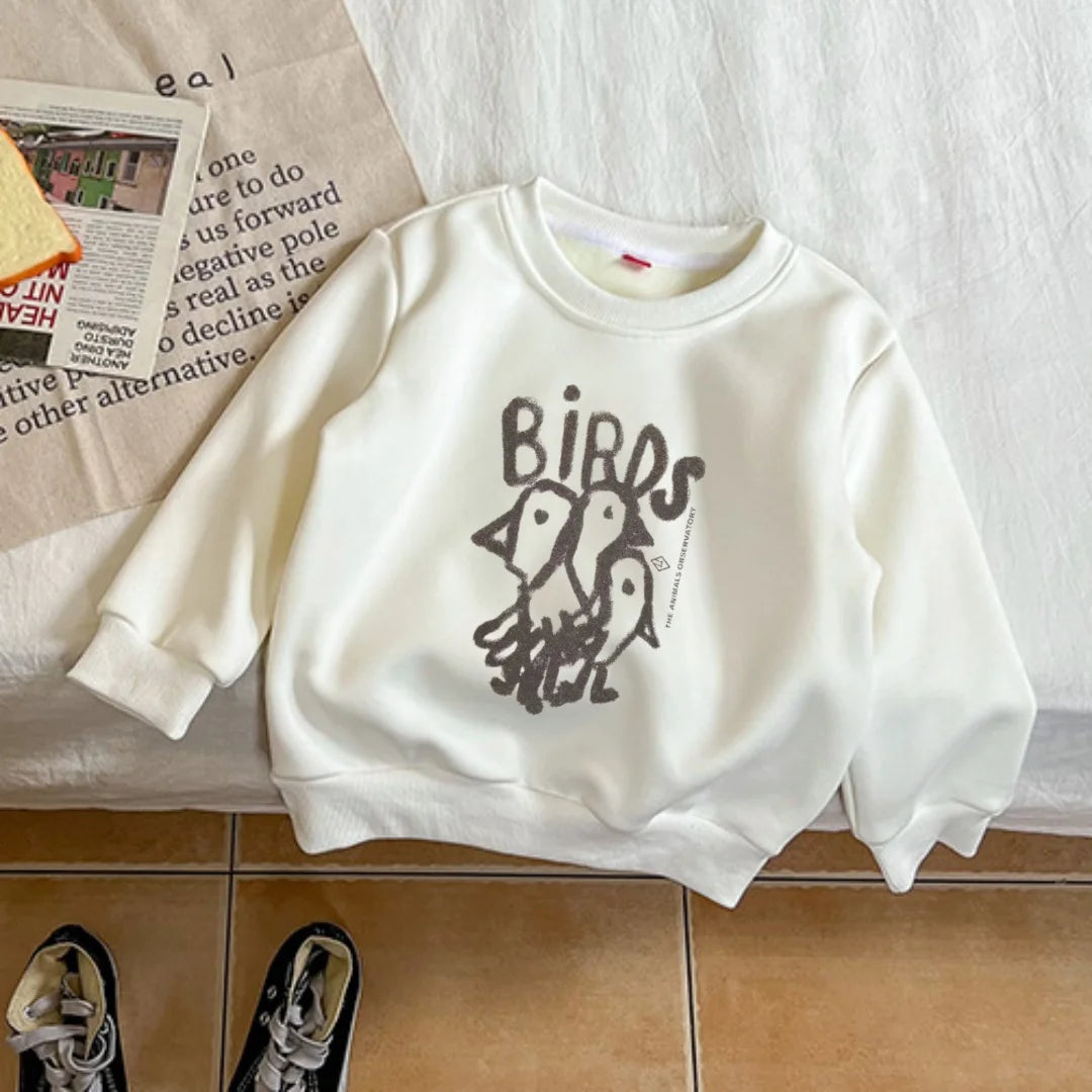 2024 winter warm sweaters for girls fleece thicken kids sweatshirts cartoon tops toddler boys clothing