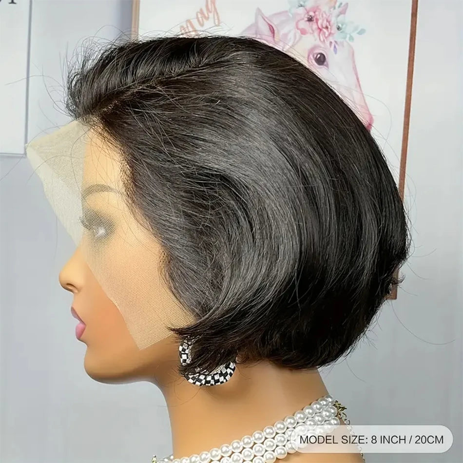 Short Pixie Cut Wigs Straight Lace Front Human Hair Wigs Glueless Wig Short Bob Wigs For Women Natural Color Cheap Wig On Sale