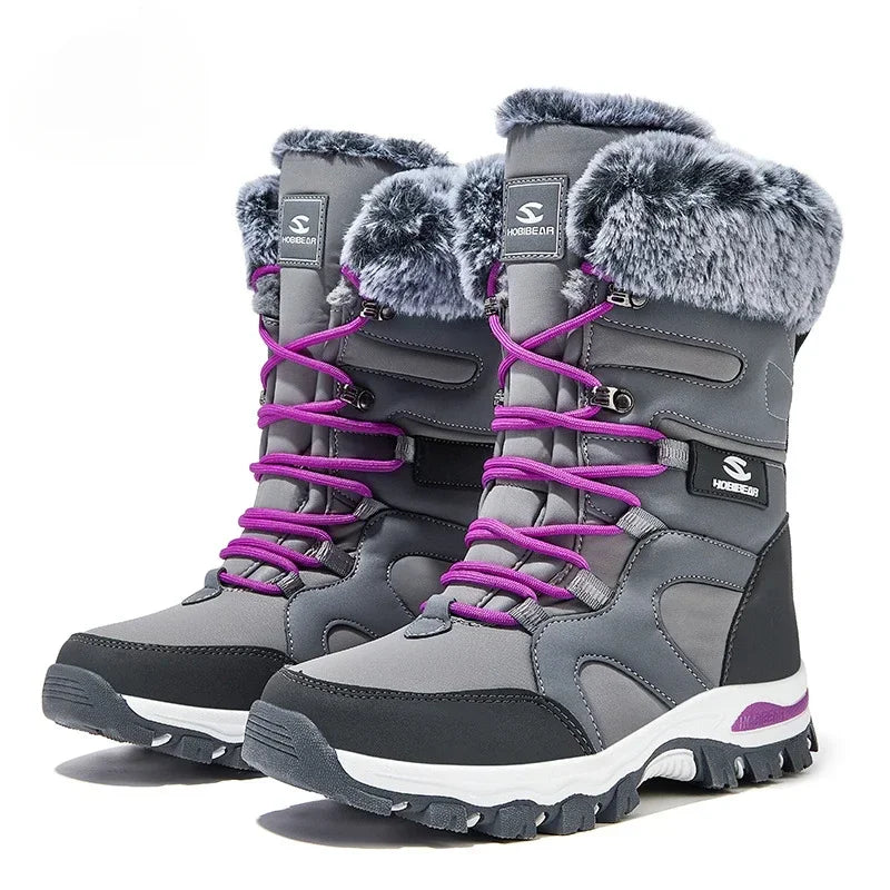 Winter Children's High Top Casual Snow Boots Boys And Girls Soft Bottom Non Slip Plush Thick Insulated Waterproof Cotton Shoes