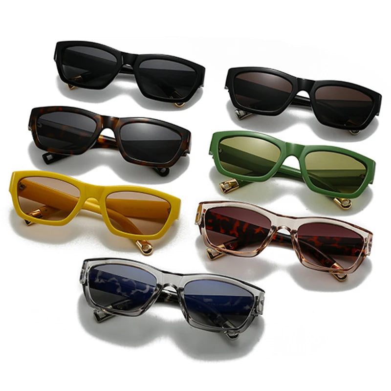 SO&EI Ins Popular Fashion Square Men Sunglasses Women Gradient Shades UV400