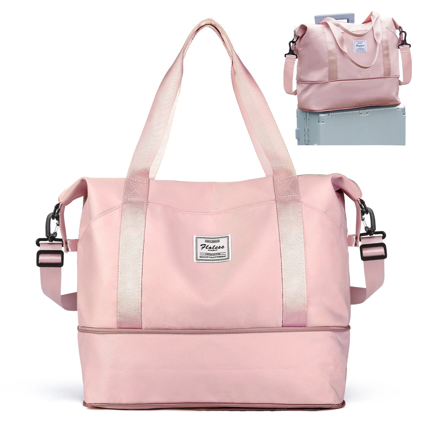 Expandable Travel Duffle Bag for Women Carry On, Weekender Overnight Shoulder Bag,Gym Tote Bag Wet Pocket Delivery Hospital Bag