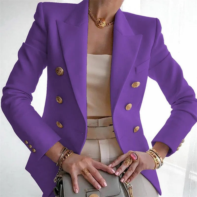 Casual Long Sleeve Blazers Femme Women Coat 2025 Fashion Jacket Outerwears Office Blazer Woman Clothes Spring Autumn