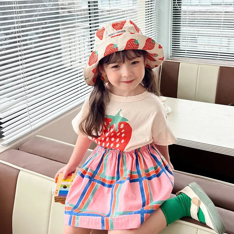 Children's T-shirts 2024 Summer Casual Tops for Kids Cartoon Printing Short-sleeves Tees Girls Blouse Boys Shirts Baby Outerwear