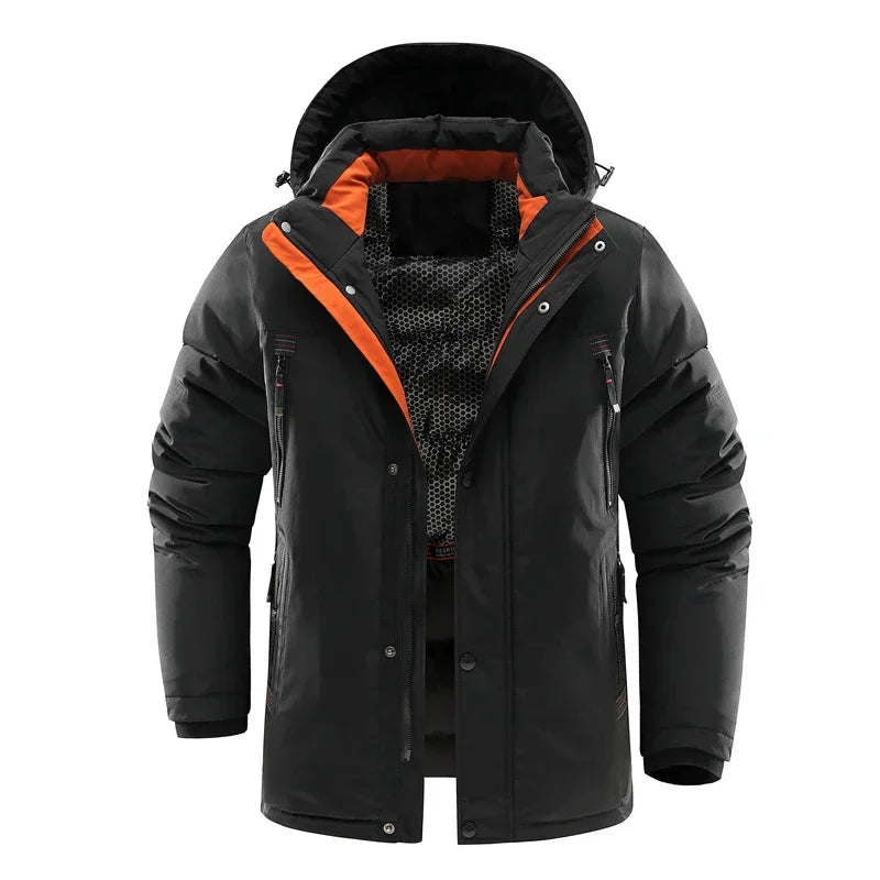 Clothing Winter Men Long Snow Hooded Man Mountain Ski Thermal Coats Men -30 Degree Parkas Thicken Windbreaker Down Padded Jacket