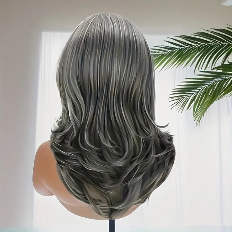 Long Layered Wigs for Women Highlight Wigs for White Women Wavy Wig Natural Looking Synthetic Heat Resistant Wig for Daily Use