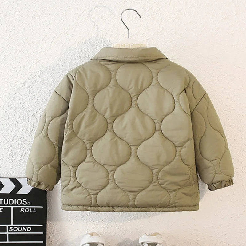 Boys Fleece Jackets Children Girls Winter Down Coat Toddler Padded Warm Windproof Outwaer Kids Autumn Plus Velvet Clothes 3-10Y